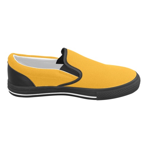 color orange Men's Slip-on Canvas Shoes (Model 019)