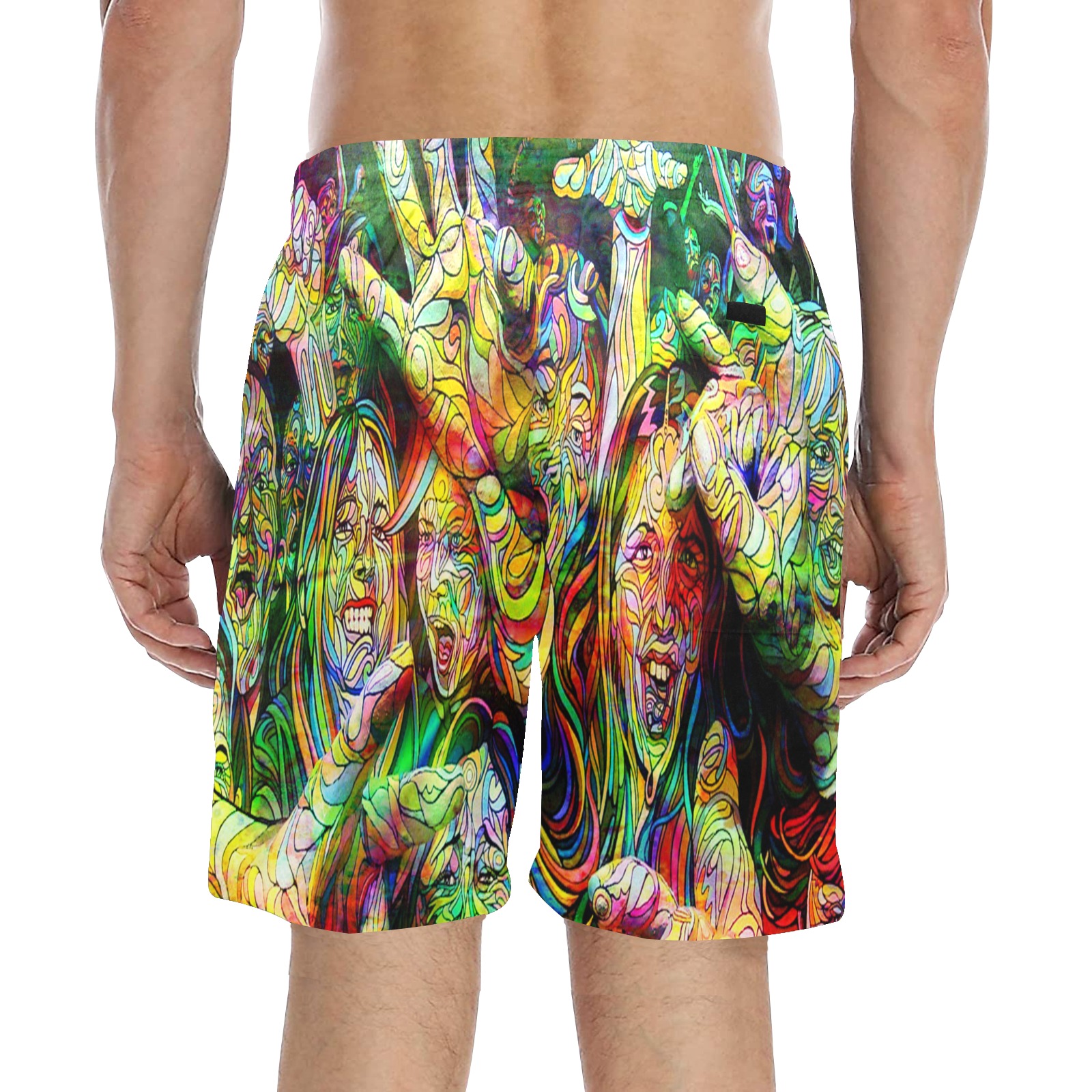 Living Layers Men's Mid-Length Beach Shorts (Model L51)