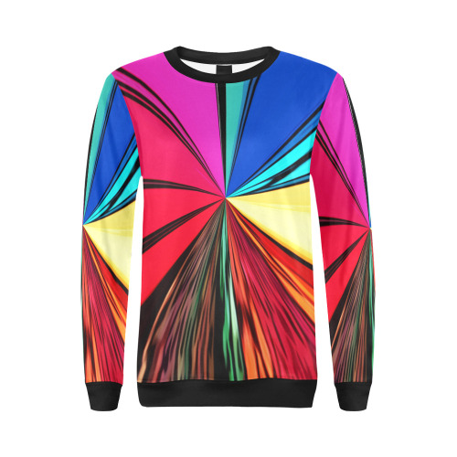 Colorful Rainbow Vortex 608 All Over Print Crewneck Sweatshirt for Women (Model H18)