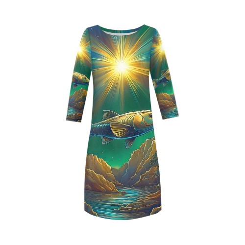 Celestial Swim Rhea Loose Round Neck Dress(Model D22)