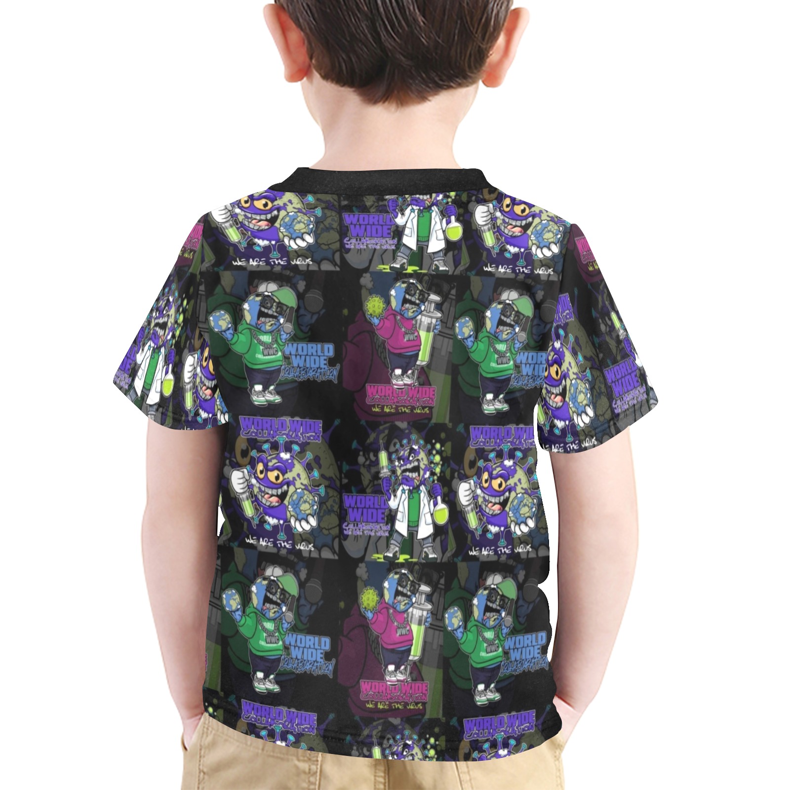 wwcfam Little Boys' All Over Print Crew Neck T-Shirt (Model T40-2)