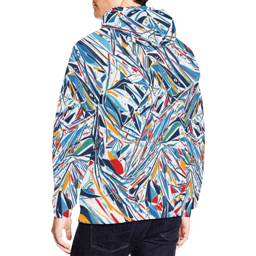 Charming winter skiing sport color abstract art. All Over Print Hoodie for Men (USA Size) (Model H13)