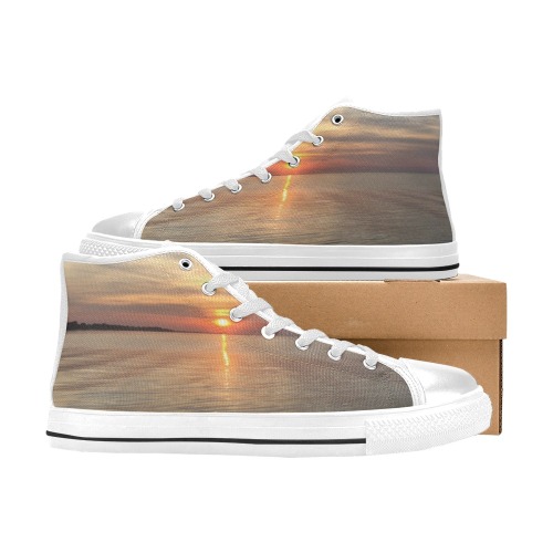 Early Sunset Collection Men’s Classic High Top Canvas Shoes (Model 017)