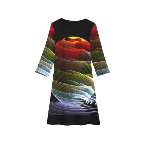 Rainbow Globe Girls' Long Sleeve Dress (Model D59)