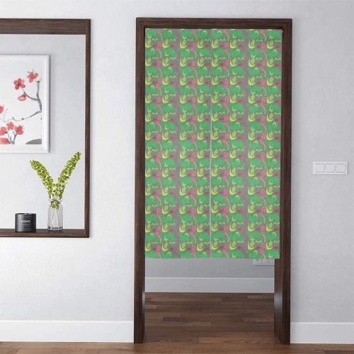 Green&Fruity Pattern Door Curtain Tapestry