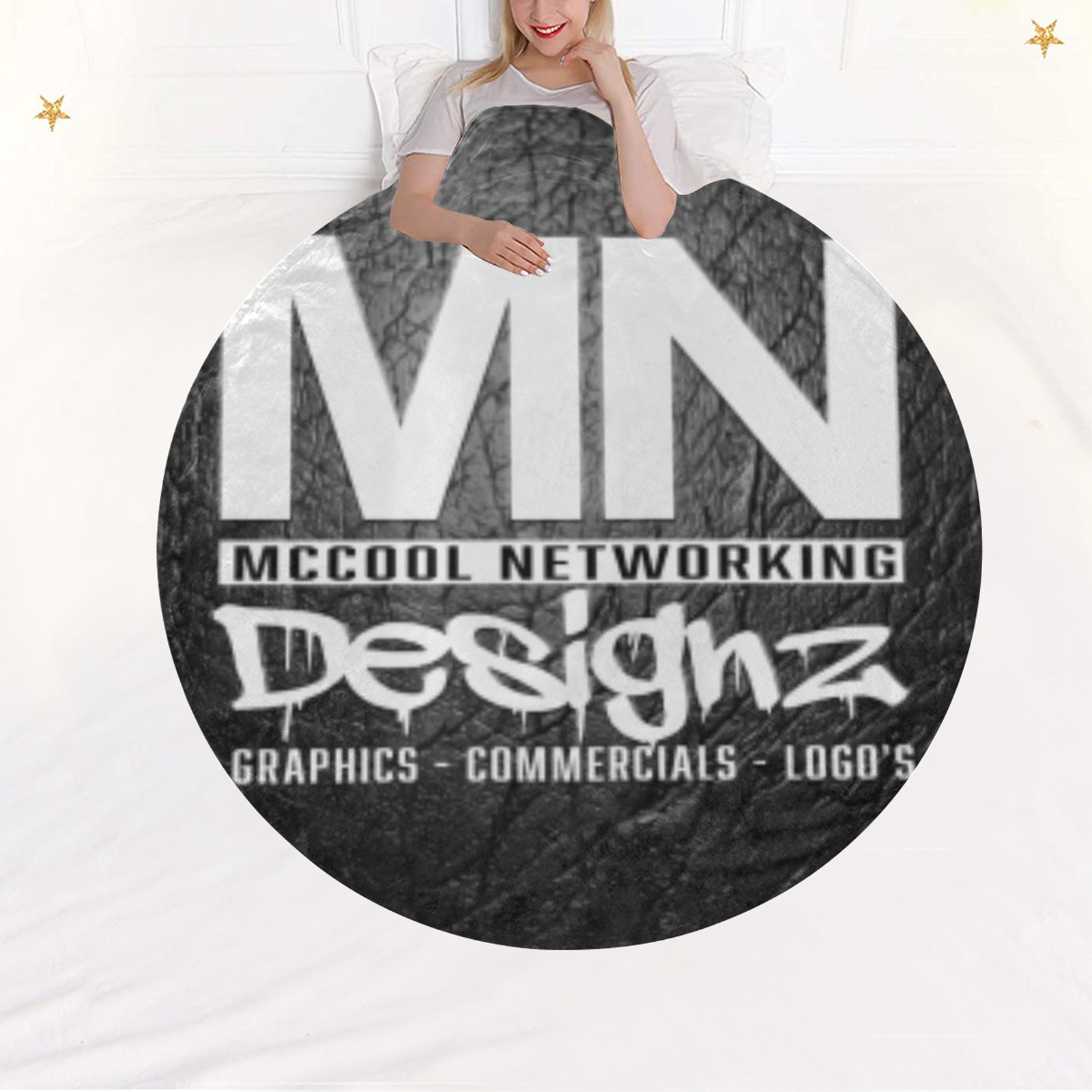 MN Designz x McCool Networking Circular Ultra-Soft Micro Fleece Blanket 60"