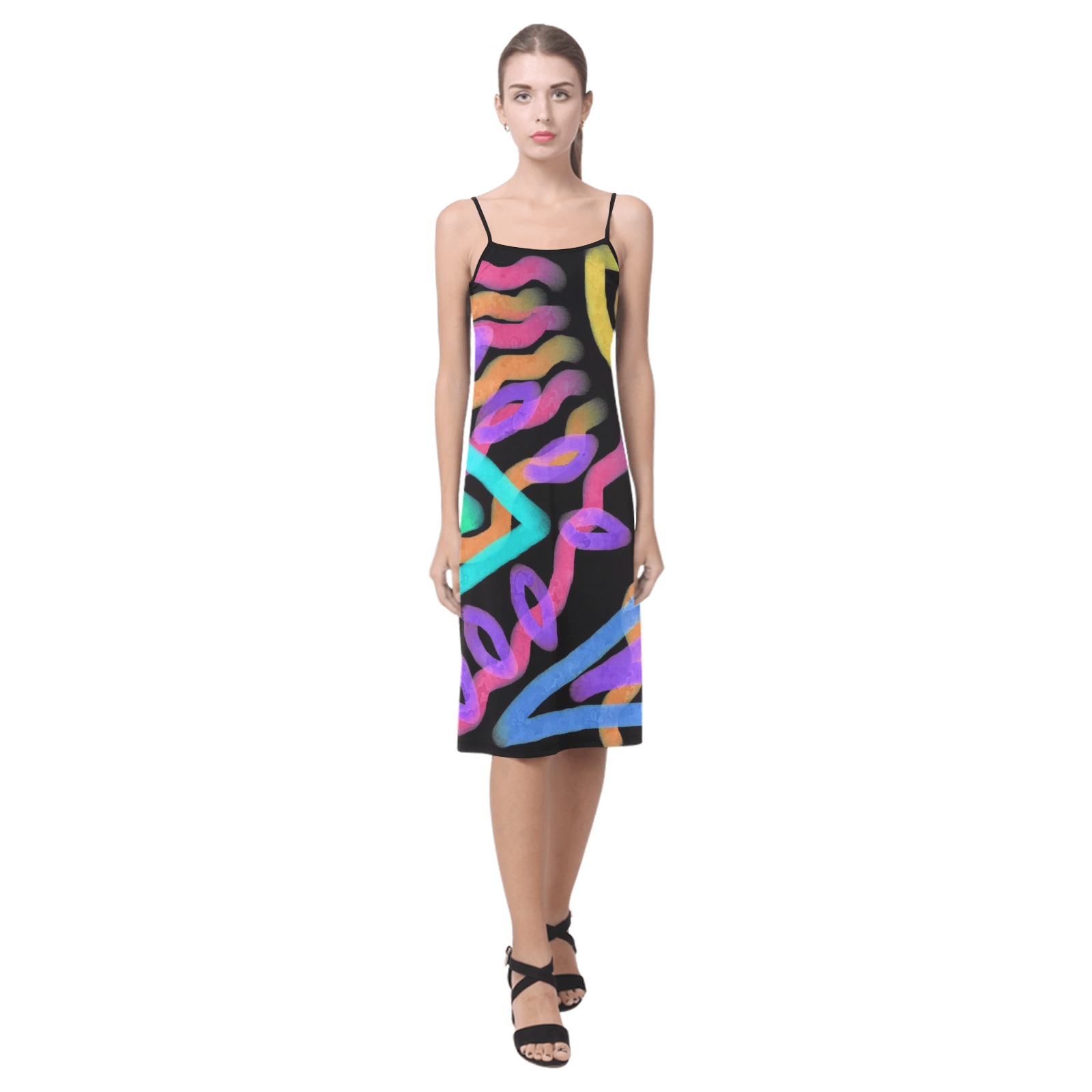 Funky Abstract Wearable Art Alcestis Slip Dress (Model D05)