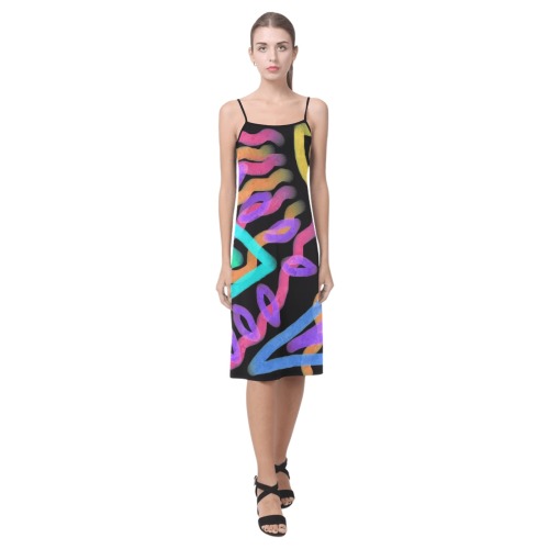 Funky Abstract Wearable Art Alcestis Slip Dress (Model D05)