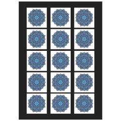 Blue Mandala Personalized Temporary Tattoo (15 Pieces)