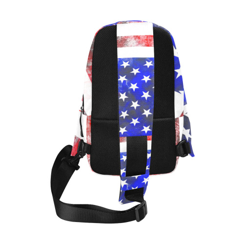 Extreme Grunge American Flag of the USA Chest Bag (Model 1678)