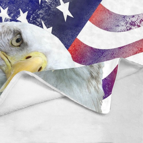 American Flag and Bald Eagle Ultra-Soft Micro Fleece Blanket 50"x60"