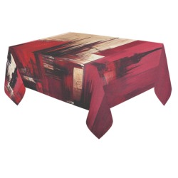 graffiti buildings red and cream 1 Cotton Linen Tablecloth 60"x 84"