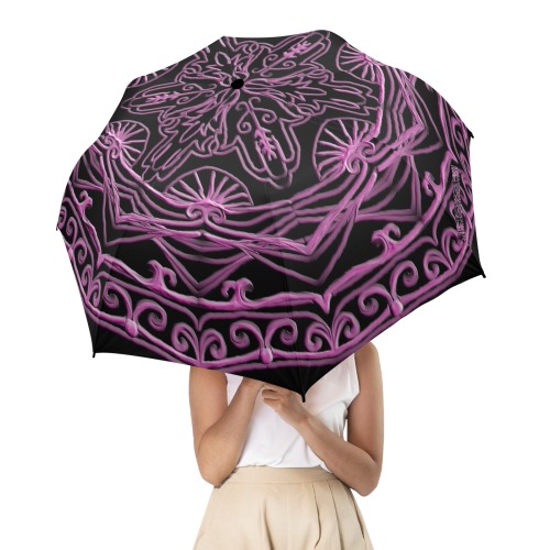 mandala 3D-9 rose Semi-Automatic Foldable Umbrella (Model U12)