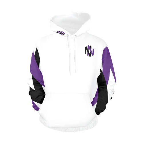 White Stripe Sig Hoodie Women All Over Print Hoodie for Women (USA Size) (Model H13)