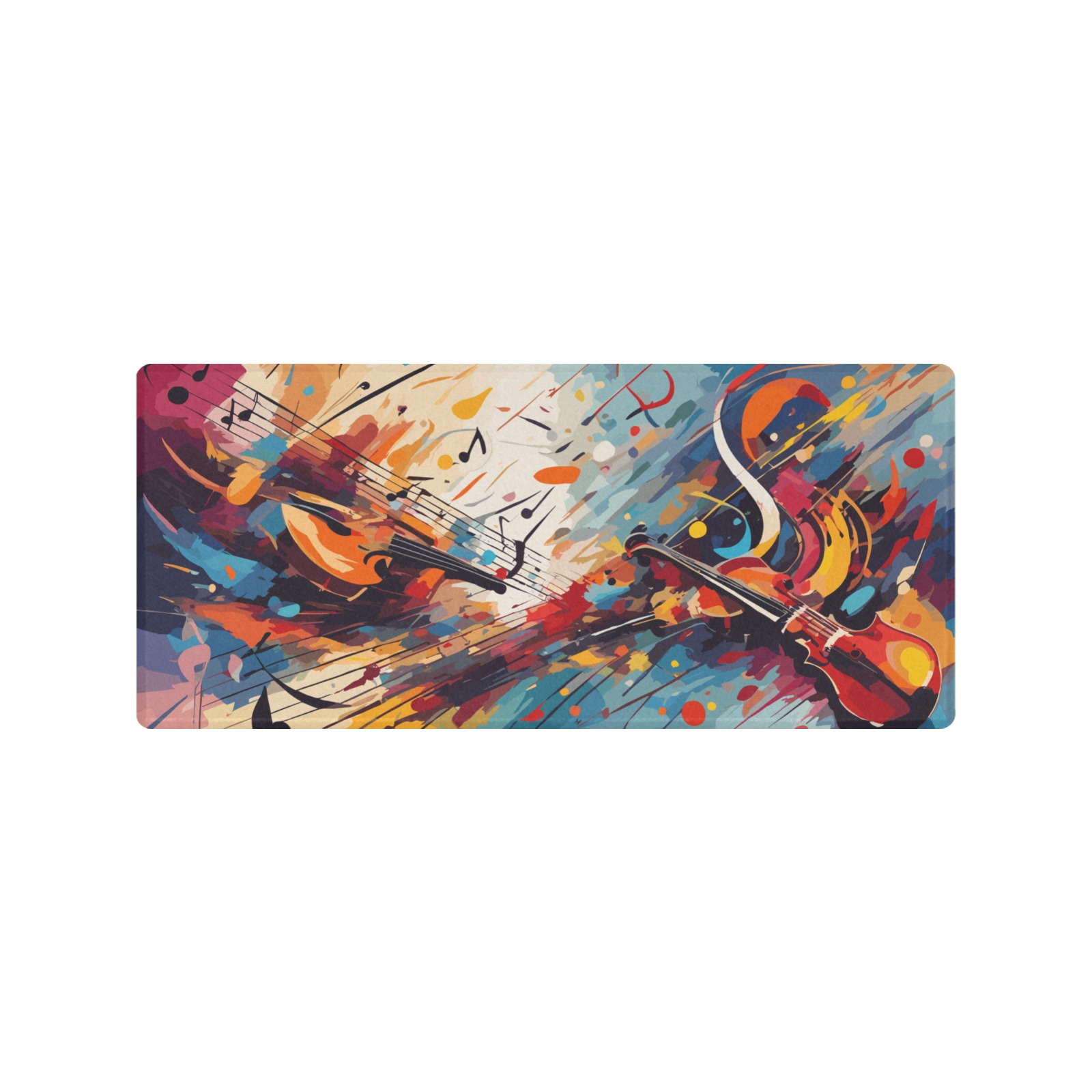 Classical music beautiful colorful abstract art Gaming Mousepad (35"x16")