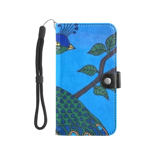 Peacock 2021 Flip Leather Purse for Mobile Phone/Large (Model 1703)