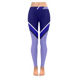 Diagonal Black White Blue Women's Low Rise Leggings (Invisible Stitch) (Model L05)