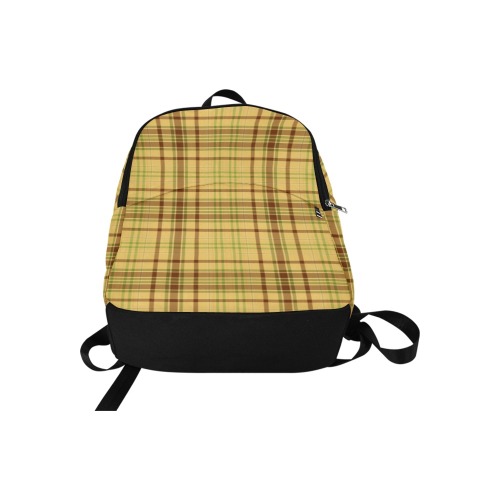 Yellow Brown Plaid Fabric Backpack for Adult (Model 1659)