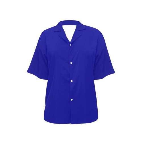 color dark blue All Over Print Hawaiian Shirt for Women (Model T58)