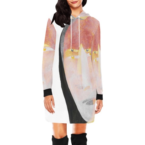 Designed by NUArty All Over Print Hoodie Mini Dress (Model H27)