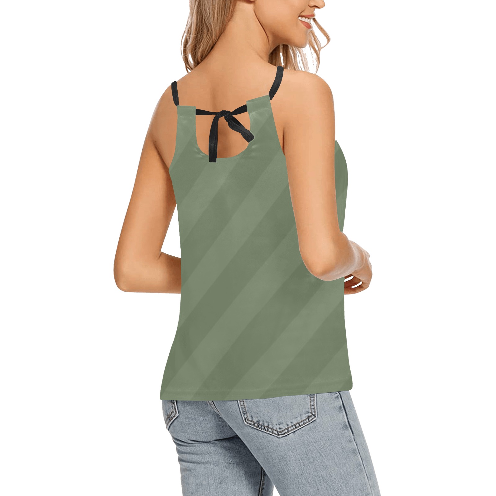 Army Green Loose Fit Halter Neck Top (Model T68)