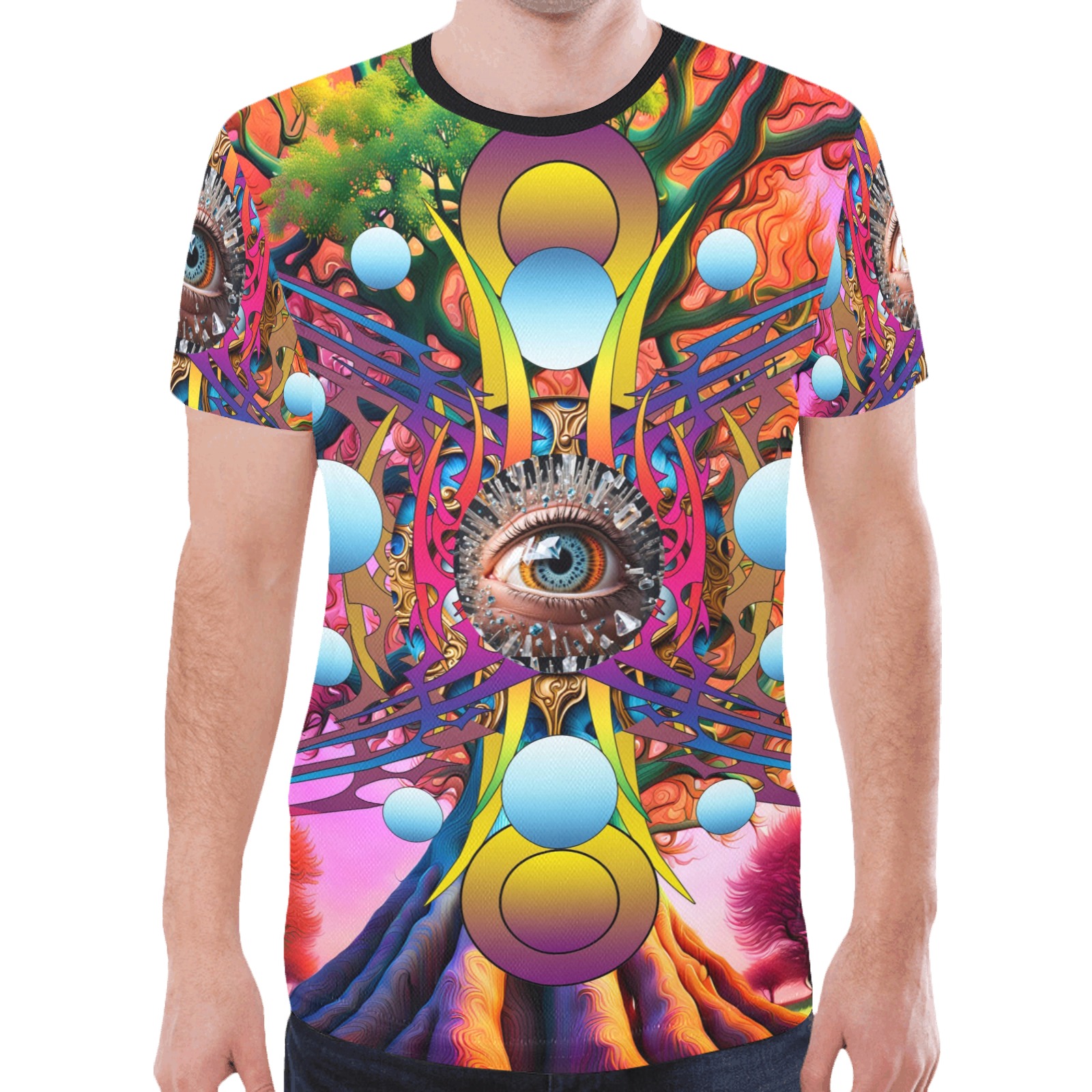 Cosmic Tree New All Over Print T-shirt for Men (Model T45)