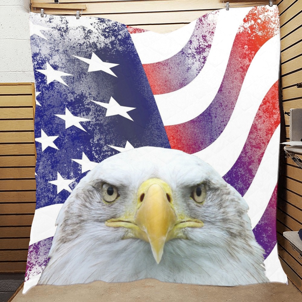 American Flag and Bald Eagle Quilt 60"x70"