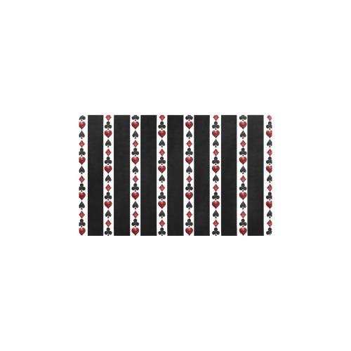 Black Red Playing Card Shapes Kitchen Mat 28"x17"