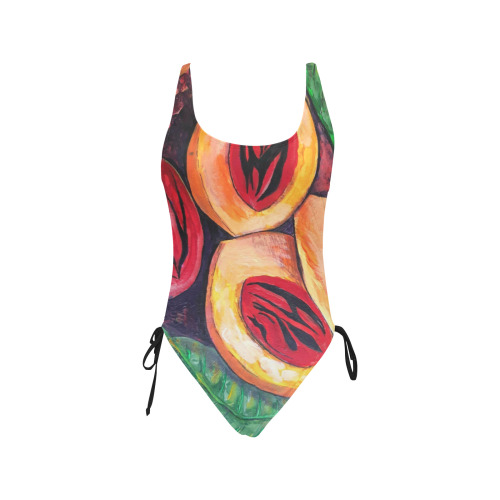 nutmegfirst Drawstring Side One-Piece Swimsuit (Model S14)