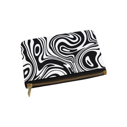 Black and White Marble Carry-All Pouch 9.5''x6''