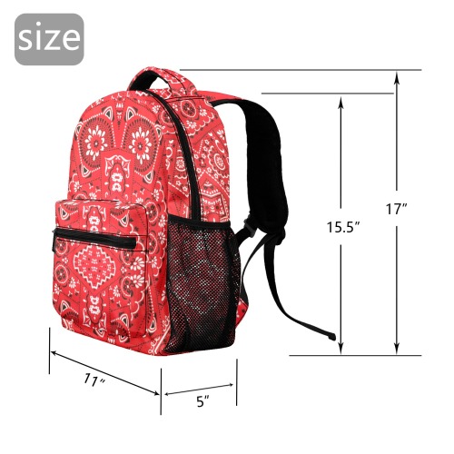 Bandana Squares Pattern 17-inch Casual Backpack