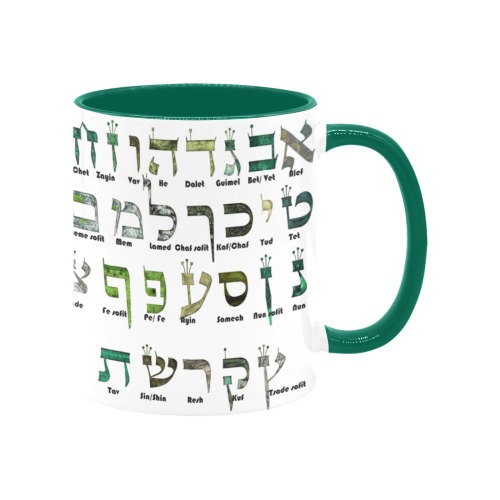 Hebre alphabet with letters name Custom Inner Color Mug (11oz)