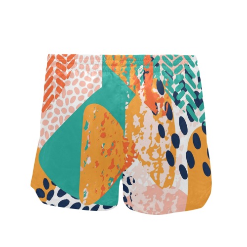 Abstract Scribble Women's Mid-Length Board Shorts (Model L55)