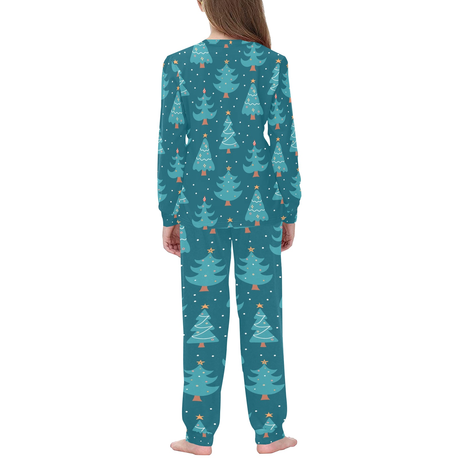 Christmas Trees, Dark Green Kids Pajamas Kids' All Over Print Pajama Set