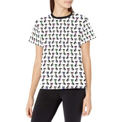 Black Cats Wearing Bow Ties Women's All Over Print Crew Neck T-Shirt (Model T40-2)