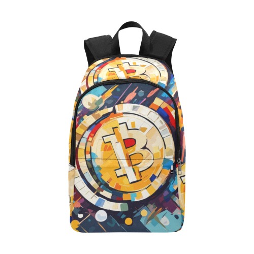 Awesome allegory of cryptocurrency coins cool art Fabric Backpack for Adult (Model 1659)