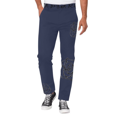 Aromatherapy Apparel Graphic Casual Pants Blue Men's All Over Print Casual Trousers (Model L68)