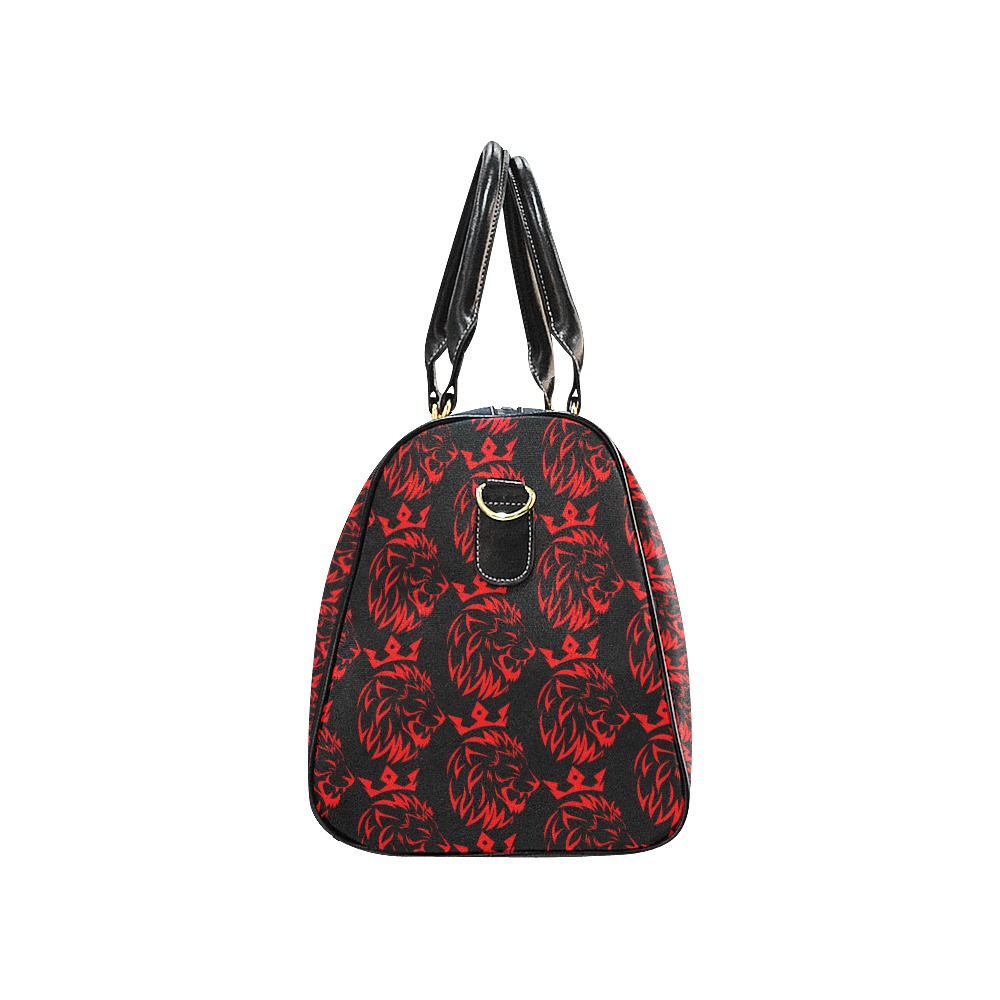 Freeman Empire Leather Duffle Bag (Red & Black) New Waterproof Travel Bag/Large (Model 1639)