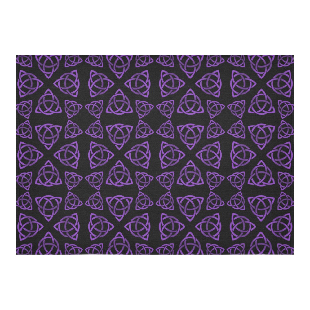 Purple Triquetra Pattern Cotton Linen Tablecloth 60"x 84"