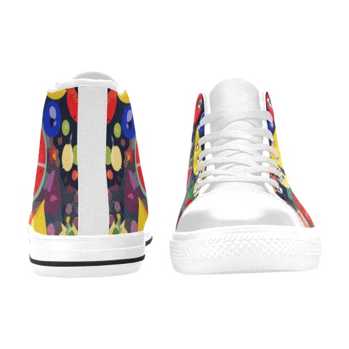Abstract art of colofrul fruits on black. Women's Classic High Top Canvas Shoes (Model 017)