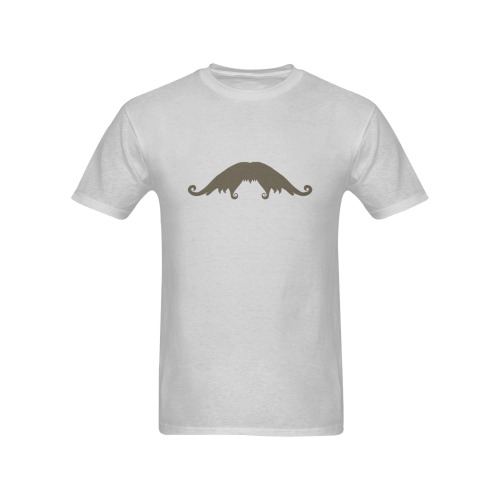 Fancy Brown Mustache Men's T-Shirt in USA Size (Two Sides Printing)