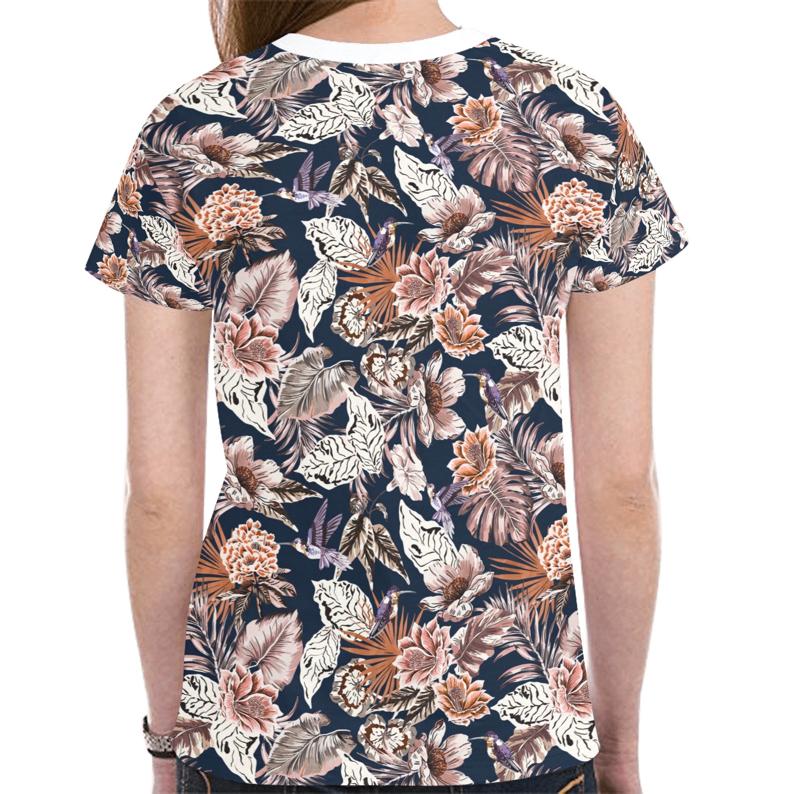 Hummingbirds in the florida jungle New All Over Print T-shirt for Women (Model T45)