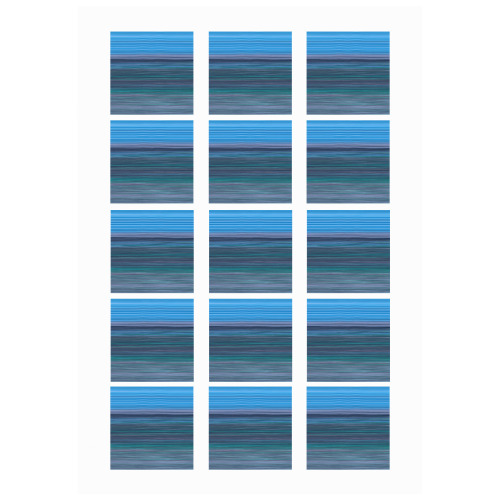 Abstract Blue Horizontal Stripes Personalized Temporary Tattoo (15 Pieces)