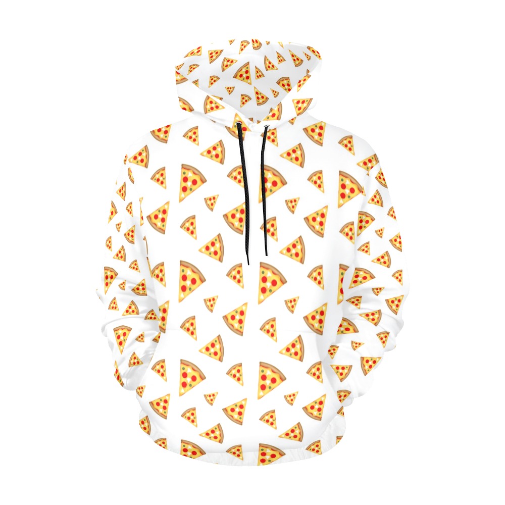 Cool and fun pizza slices pattern on white All Over Print Hoodie for Men (USA Size) (Model H13)