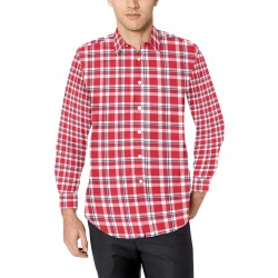 Red Tartan Plaid Men's All Over Print Casual Dress Shirt (Model T61)