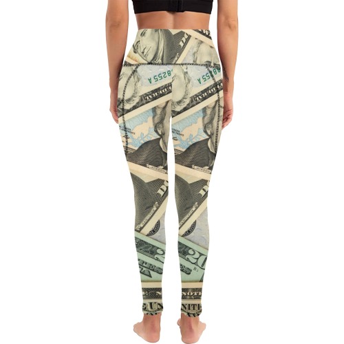 US PAPER CURRENCY Women's All Over Print Leggings with Pockets (Model L56)