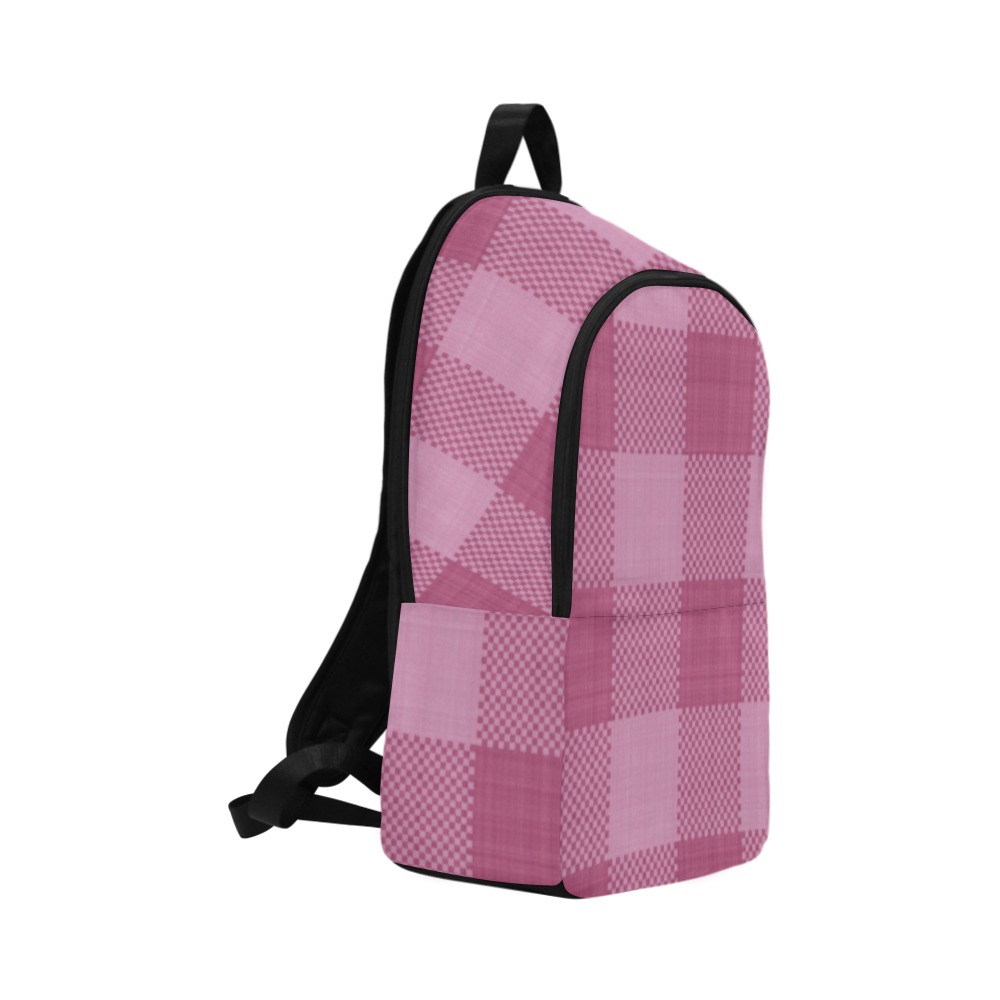 Rose Pink Plaid Fabric Backpack for Adult (Model 1659)