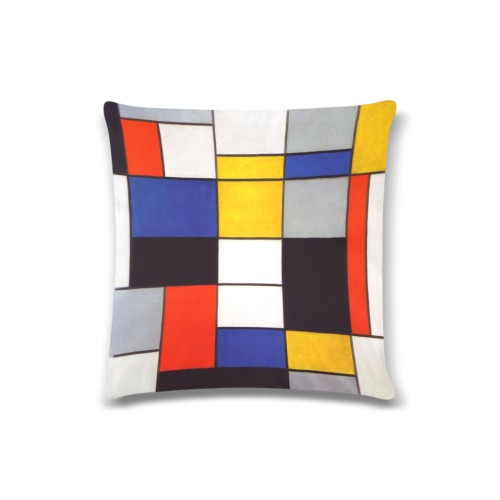 Composition A by Piet Mondrian Custom Zippered Pillow Case 16"x16"(Twin Sides)