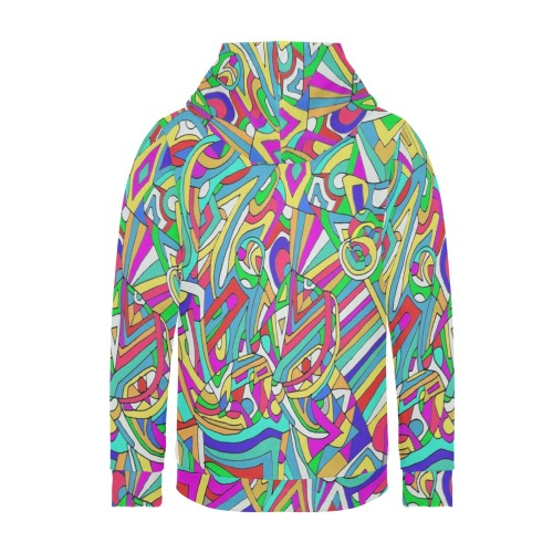 Abstract Motion Women's Long Sleeve Fleece Hoodie (Model H55)