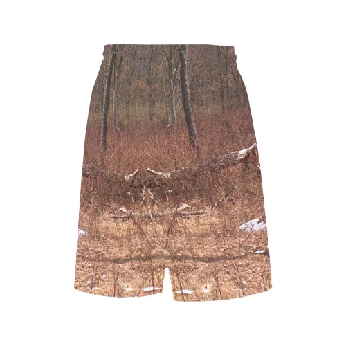 Falling tree in the woods All Over Print Basketball Shorts